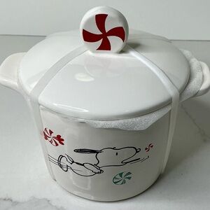 Snoopy Rae Dunn Canister Charlie Brown Peanuts Peppermint Dreams Christmas New